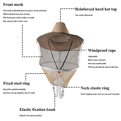 Beekeeping Supplies Beekeeping Veil Hat Beekeeping Suit 3 Pack Beekeeper Hat Professional Bee Face Cover Net Beekeeping Protection Supplies