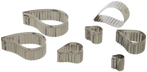 Ateco Fluted Edge Comma Cutters in Graduated Sizes, Stainless Steel, 7 Pc Set - size: Fluted Edge, style: Comma (7 pcs)