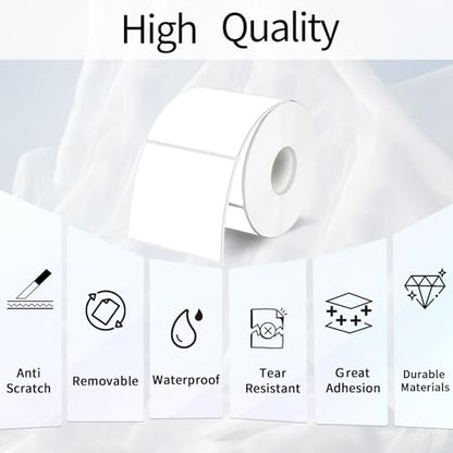 White Square Thermal Labels Stickers 2" x 2", Self-Adhesive Waterproof Square Direct Thermal Labels Stickers, Perforation Line Design - color: White, size: 2 X 2