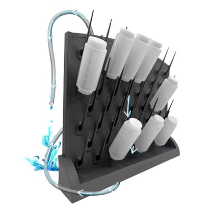 Bottle Drying Rack Kitchen Organizer, Wall Mounted Commercial Dryer for Squeeze Sauce Bottles Glassware, Lab Drying Racks, Test Tube Holder, Sink Drain Rack (53 Pegs) - size: 53 Pegs