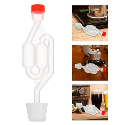 Gadpiparty S-shaped Airlocks for Beer and Wine Fermentation with 6# Silicone Stoppers, One-way Valves for Brewing Kombucha, Pickles, and Home Brewing – 3pcs Set