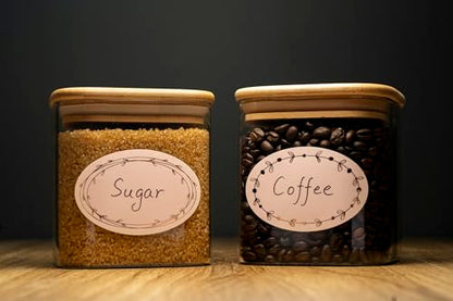 MONEST Waterproof & Oil Resistant Jar & Lid Stickers - Pantry/Canning, Spice & Bottle Labels (Rose Gold Flower 2x3) - style: Rose Gold Flower 2x3
