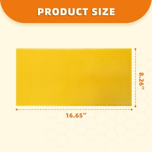 Beehive Wax Coated Foundation Sheet,8-1/2-Inch Deep Beeswax Foundation Sheets,10 Pcs Plastic Bee Hive Foundation Sheet,Beehive Foundation Sheet Fit Deep Frame for Beekeeping - color: 10pcs-Deep