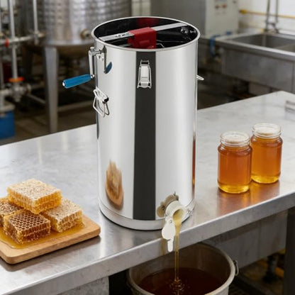 Manual Honey Extractor 2-Frame, 49.6lbs Capacity Stainless Steel Honey Spinner Extractor, for Beekeeping Harvesting
