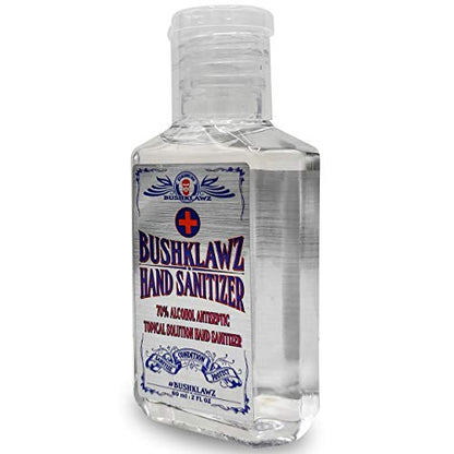 BushKlawz Hand Sanitizer with Alcohol 2oz Travel Size 70% Alcohol No Rinse Instant Clean with No Water Needed 24 Bottles (24x Retail Bulk Pack)