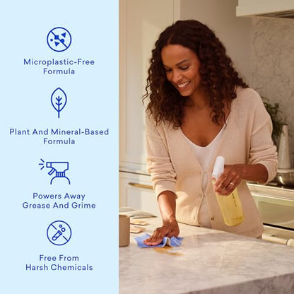 BLUELAND Multi-surface Cleaner, Starter Set, Fresh Lemon Scent, Spray Bottle with 4 Refill Tablets, All-Purpose, Eco-Friendly Cleaning Supplies, 4 x 24 Fl oz - style: Starter Set