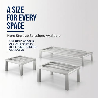 24" x 14" x 8" Aluminum Dunnage Rack | Heavy Duty, Floor Storage Stand, NSF, Commercial Use - size: 24"W x 14"D x 8"H