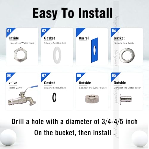 3/4" O.D. thread to 1/2 inch barb O.D. stainless steel home brewing bulkhead ball valve kit, for gallon beer pot brew kettle spigot mash tun （Extended valve body） - size: (extended) 3/4" thread - 1/2" barb
