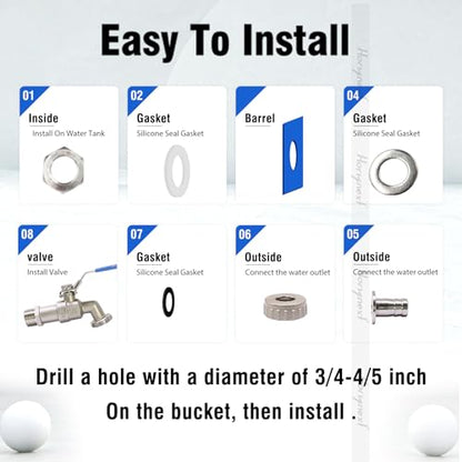 3/4" O.D. thread to 1/2 inch barb O.D. stainless steel home brewing bulkhead ball valve kit, for gallon beer pot brew kettle spigot mash tun （Extended valve body） - size: (extended) 3/4" thread - 1/2" barb