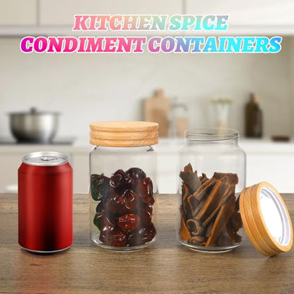 Small Glass Jars with Airtight Lid Seasoning Containers Glass Spice Jar Food Pantry Storage Containers for Kitchen Sugar Tea Coffee Bean Nuts Cookies Herbs Salt (23oz(700ml)*2pack) - color: 23oz(700ml)*2pack