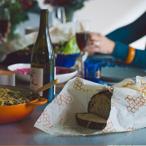 Bee's Wrap Beeswax Wraps for Bread - 2 Pack Beeswax Bread Wrap for Sourdough & Bread Storage - Plastic Free Made in USA Reusable Natural Food Wrap - & Honeycomb - color: Honeycomb 2 Pack