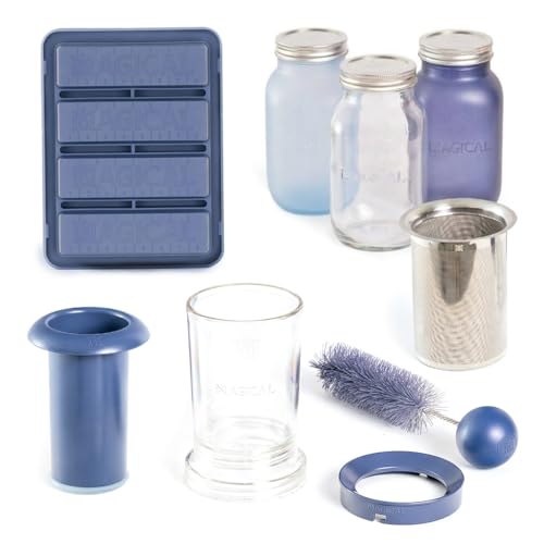 Magical Butter Filter Press Bundle – BPA-Free Strainer, Silicone Butter Tray & 3 Mason Jars – Complete Infused Butter & Oil Storage Kit - size: Filter Press + Butter Tray + Jars