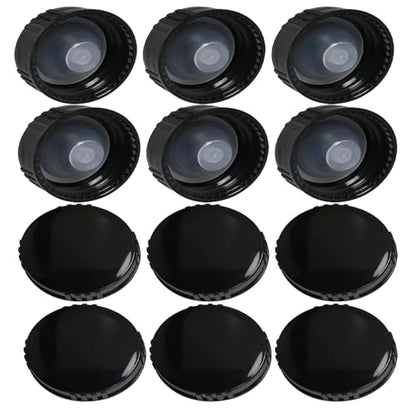 12pcs Phenolic Resin Cover 20mm Black Poly Seal Screw Caps, Plastic Lids Amber Boston Round Glass Beer Bottles Poly Cone Cap, Brewing Wine Jug Cap for Daily Chemicals, Food, Cosmetics Bottles - color: Black,20mm