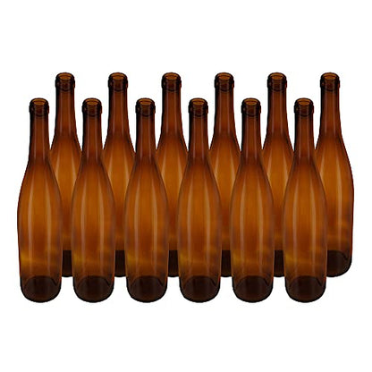 NorthernBrewer 750 ml Amber Glass Hock Bottles, 12per Case