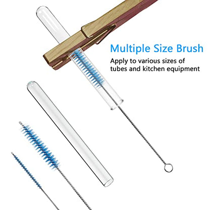 CiaraQ Bottle Cleaning Brushes, 8 Inch Nylon Tube Brush Set | Blue Cleaner for Narrow Neck Bottles Cups with Hook, Set of 10pcs. - color: Blue, size: 8.0 Inch (10pcs)