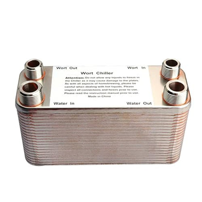 20/30/40 Plates Heat Exchanger Wort Chiller, Stainless Steel Counterflow Chiller Beer Cooler Garden Hose Rapid Cooling(20 plate) - color: 20 plate