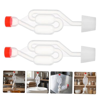 Generic 2sets S Shape Airlocks for Fermenting Rubber Stoppers Compatible for Brewing Beer Wine Sauerkraut and Pickles Homebrew Fermentation Kit with Material and Easy Installation