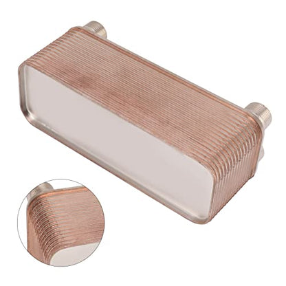 Topyond Beer Wort Chiller Cooler, Small Plate Water Chiller, Stainless Steel Brazed Heat Exchanger, High-Efficiency Cooling Plate, Wort Water Heater for Brewing
