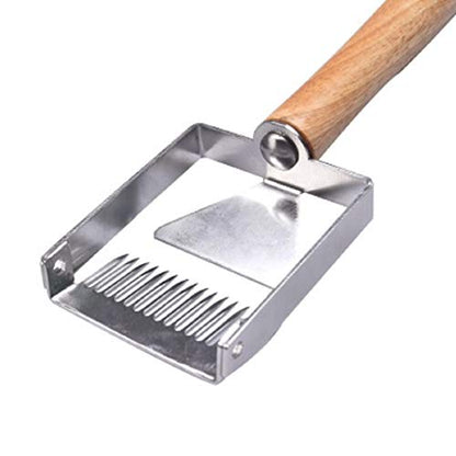 New Honey Hive Uncapping Fork Scraper Knife with Wood Handle Food Degree Stainless Steel Honey Uncapping Tool