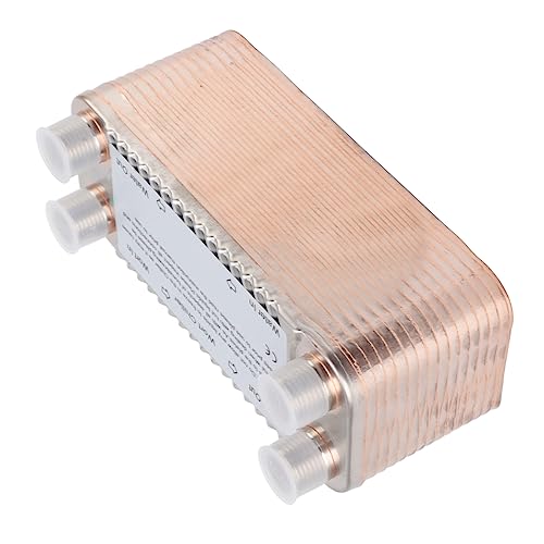 30 Plate Wort Chiller, Stainless Steel Brazed Plate Heat Exchanger Brewing Cooling Hot Liquid Accelerated Cooler for Homebrew Beer Tool NPT 1/2 Inch Thread