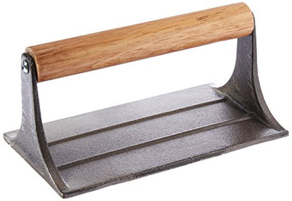 HIC Kitchen Bacon Press, Heavyweight Cast Iron, Rectangular With Wood Handle, For Stovetop Grill And Griddle (Pack of 12) - size: 6.75 x 4 x 3.25 inches (Pack of 12), style: Rectangle