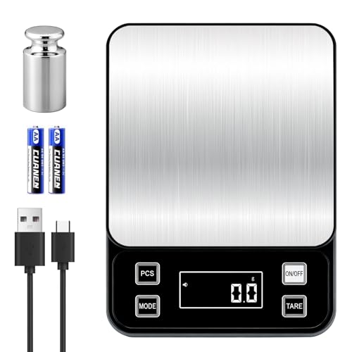 IP67 Waterproof Digital Kitchen Scal 10kg/0.1g High Precision Food Scale with Type-C Rechargeable 304 Stainless Steel Platform Tare & Counting Function for Baking Cooking Meal Prep - size: Waterproof Scale 10kg