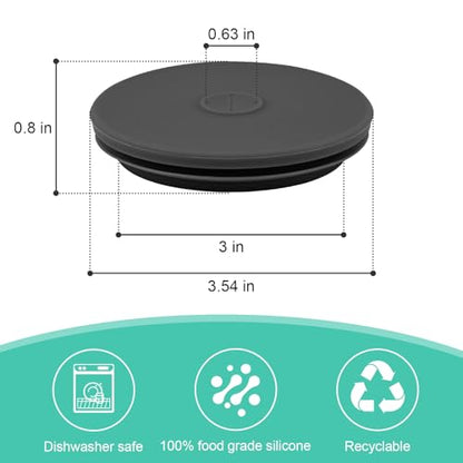 Wide Mouth Mason Jar Fermentation Lids – Silicone Fermenting Caps with Waterless Airlock, Self-Burping Fermenter Tops for Pickles, Kimchi, and Probiotic Foods, 3 Pack Grey (Jars Not Included) - color: Gray