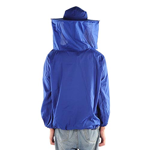 Beekeeping Tools Suits,Breathable Adult Anti Bee Veil Suit Beekeeping Protective Clothing Beekeeper Protective Outfit Upper Body Beekeeping Jacket with Veil Hood Ventilated (Blue) - color: Blue