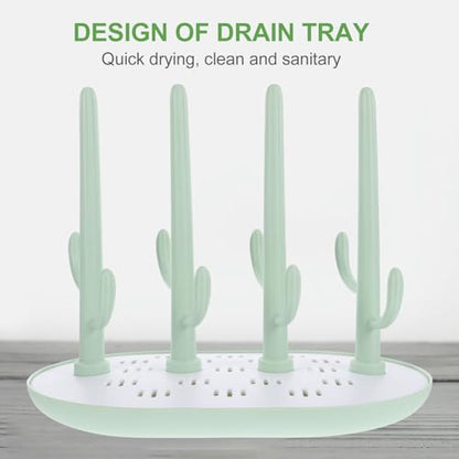 Abaodam Bottle Drying Rack Tree-Shaped Abs Plastic Milk Bottle Hanger Draining Organizer for Pacifiers Feeder Cups Space-Saving Countertop Storage