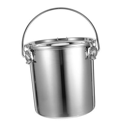 304 Stainless Steel Sealed Transport Bucket Locking Lid 6L Leak-Proof Food Storage Container for Cooking Oil Disposal and Grease Transport