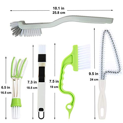5Pcs Crevice Cleaning Brush Set, Hard Bristle Grout Brush for Window Track, Tile Lines, Sink Corners, Small Gaps, Bottles & Blinds