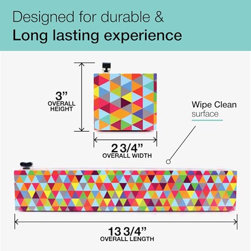 Chicwrap Triangles Refillable Plastic Wrap Dispenser - Includes One 12" x 250' Roll of Professional Grade Plastic Wrap - BPA Free and Kosher Certified - Reusable Dispenser w/Slide Cutter - style: Triangle