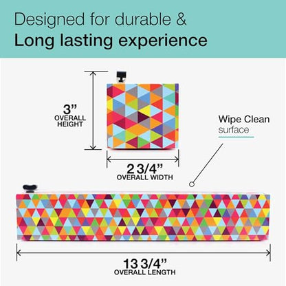Chicwrap Triangles Refillable Plastic Wrap Dispenser - Includes One 12" x 250' Roll of Professional Grade Plastic Wrap - BPA Free and Kosher Certified - Reusable Dispenser w/Slide Cutter - style: Triangle