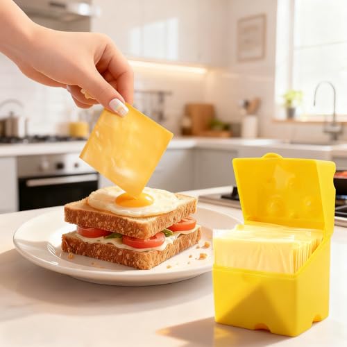 2PCS Sliced Cheese Storage Container, Airtight Lid, Stackable,4in | Durable ABS, Freshness Keeper Lid, Stackable Fridge Organizer, Dishwasher Safe,Each 3.15 x 3.94 x 4.13 In