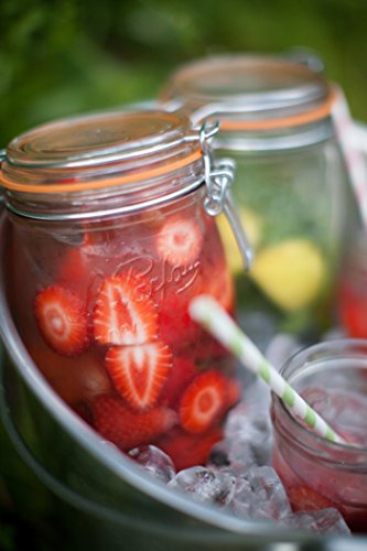 Le Parfait Super Jar 2L (64oz) French Glass Preserving Jar w/Airtight Rubber Seal & Wire Bail Closure - BPA-Free Canning Jar for Pickles, Fruits, Sauces & Food Storage - Made in France Since 1930 3PK - color: 64oz (Set/3)