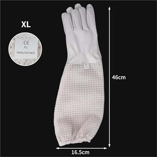Beekeeping Gloves 2 Pairs Mesh Beekeeping Gloves Long Sleeved Gloves Preventing Bee Bites Three-Layer Net Ventilation Lightweight Breathable Gloves for Beekeepers Protected Supplies(X-Large) - color: X-Large
