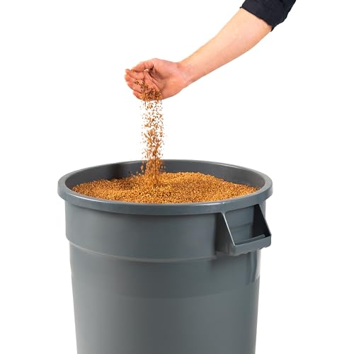 PRO&Family Commercial Round Trash Can, Ingredient Bin, Heavy-Duty Plastic, Anti-Static, Kitchen, Office, Outdoor Use (Gray, 20 Gallon) - color: Gray, size: 20 Gallon