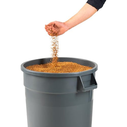 PRO&Family Commercial Round Trash Can, Ingredient Bin, Heavy-Duty Plastic, Anti-Static, Kitchen, Office, Outdoor Use (Gray, 20 Gallon) - color: Gray, size: 20 Gallon