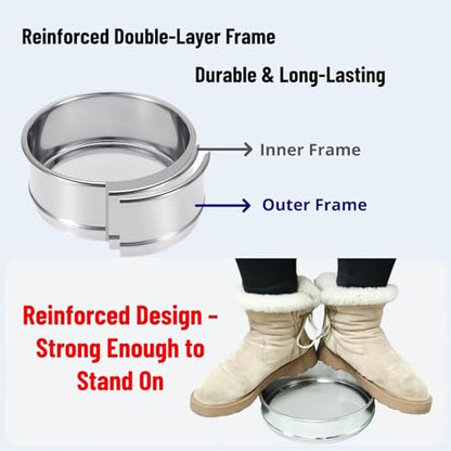 Φ2" 270 Mesh Stainless Steel lab Sieve–Fine Mesh Sieve Strainer & Sturdy Tamiz Sifter for Lab, Industrial, Baking, DIY & Household - for Powder, Flour, Pellet, Grain & Liquid - size: 270mesh (53µm)