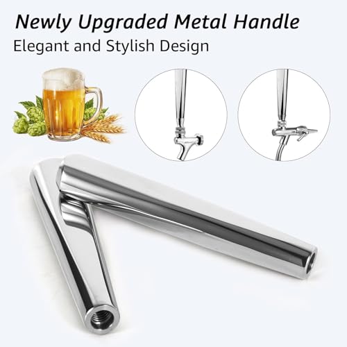MRbrew Beer Tap Handle 2 PCS, Upgraded Beer Faucet Handle 304 Stainless Steel Beer Keg Tap Handle Commercial Standard 3/8”Threading Kegerator Tap Handle for Kegerator Tower Stout Nitro Tap Draft Beer - size: 2 Count