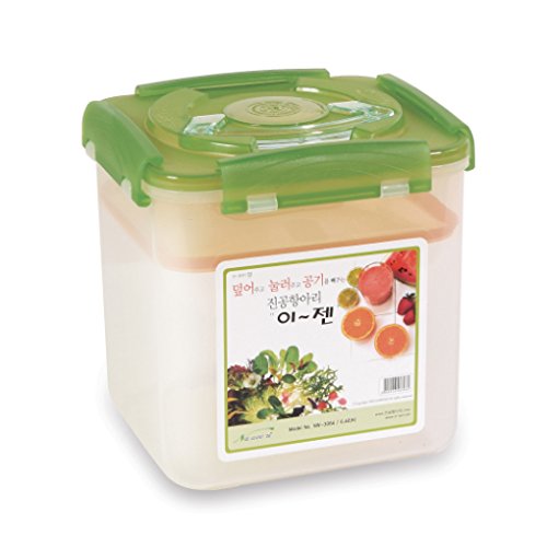 e-jen Premium Kimchi, Sauerkraut Container Probiotic Fermentation with Inner Vacuum Lid (Earthenware Green, 1.6 gal/ 6.4L) - color: Earthenware Green, size: 1.6 gal