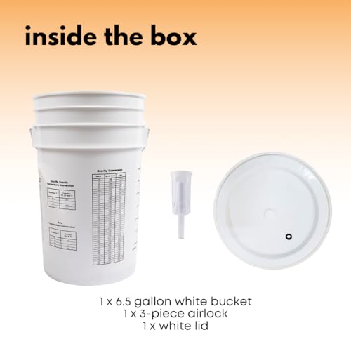 Fastrack 6.5 Gallon Fermenting Bucket with Lid | White | 100% Food Grade-BPA Free Fermenting Brew Bucket for Your Beer, Wine or Any Other Fermented Beverage