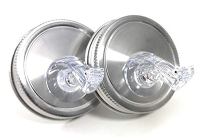 Mason Jar Pour Spouts Stainless With Flap - For Moonshine And Whiskey - Made 100% In The USA. Free Flow Mason Jar Spouts That Don't Leak - No Cracks, Just A Perfect Cocktail Pour Everytime. 2 Pack - size: Stainless Regular Mouth With Flap