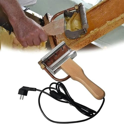 Electric Honey Extractor Equipment, Stainless Steel Honey Uncapping Knife, with Wood Handle, Beeswax Heating Cutter for Beekeeper Honey Collection