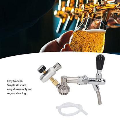 Draft Beer Dispenser, Silver Stainless Steel Beer Keg Dispenser - Odorless, And Regulator Pressure Gauge Accessory Kit For Home Brewing