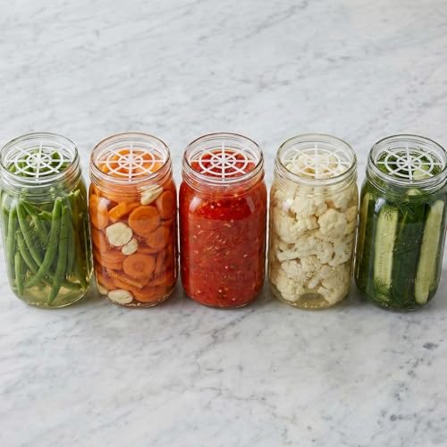 Garneck 15pcs Small Plastic Fermentation Weights for Wide Mouth Jars: 7.9cm Food-Safe Pickle Jar Press Mesh Pickling Weights for Kimchi, Sauerkraut, Pickles & Canning Supplies
