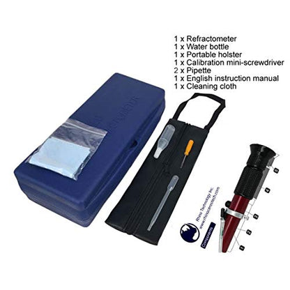 Rhino Beer (0-32% Brix & 1.000-1.130 Specific Gravity) Refractometer for Homebrew and Automatic Temperature Compensation, Replaces Homebrew Hydrometer | Teflon Coating | Wine Fruit Juice Test