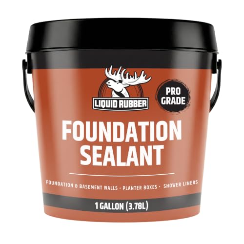 Liquid Rubber Basement and Foundation Repair Sealant - Waterproof Concrete Sealer & Crack Filler - Flexible Coating for Indoor & Outdoor Use - Waterproofing Paint - Black, 1 Gallon - size: 1 Gallon