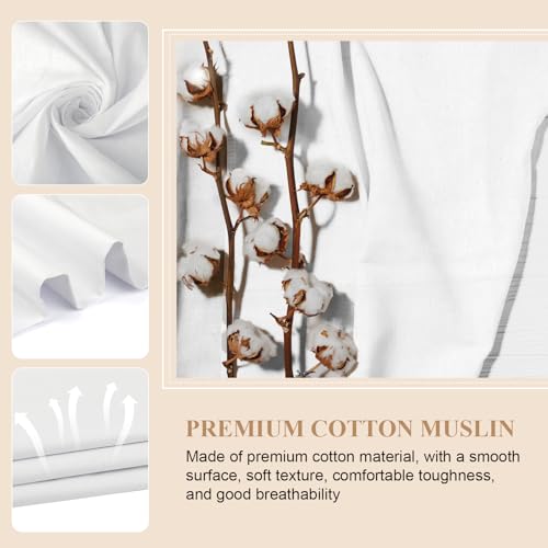 PEASUG 100% Cotton Muslin Fabric,59 inch x 10 Yards Bleached Muslin Fabric by The Yard, Medium Weight Draping Fabrics Suitable for Sewing Embroidery, Garments, Crafts Material-White - color: Bleached, size: 10 Yards