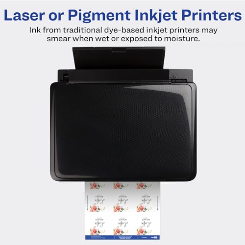 Avery Rectangle Durable Waterproof Labels, 0.5" x 1.75", Matte White, Sure Feed Technology, Laser/Pigment-Inkjet Compatible, 640 Printable Labels Total (64507) - style: 640 labels